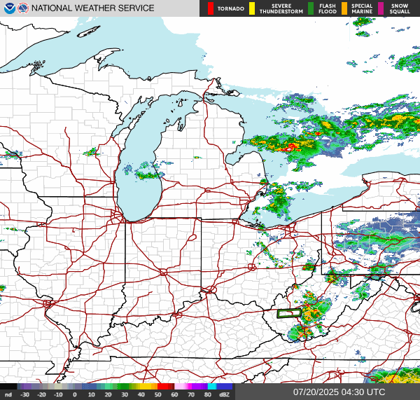 Weather radar map
